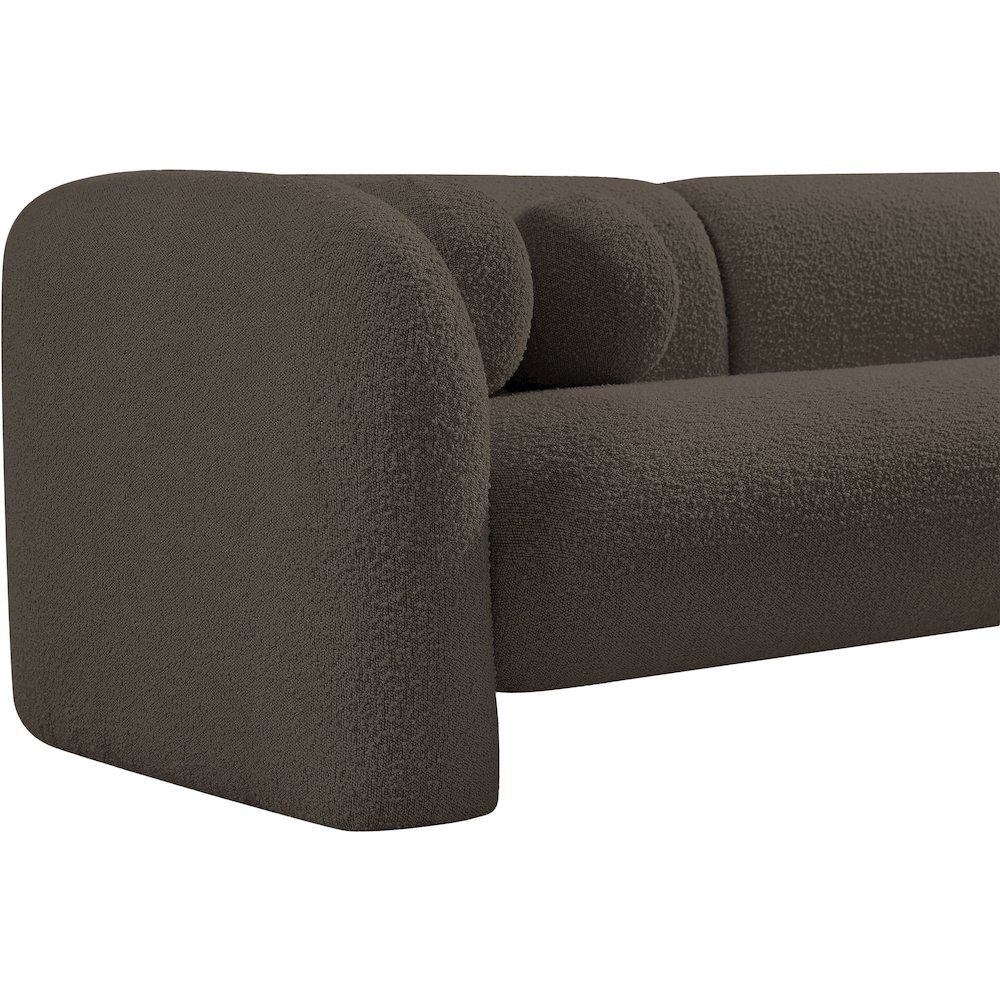 Emory Brown Boucle Fabric Loveseat. Picture 11
