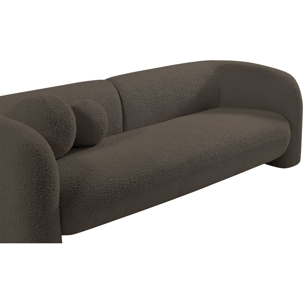 Emory Brown Boucle Fabric Loveseat. Picture 12