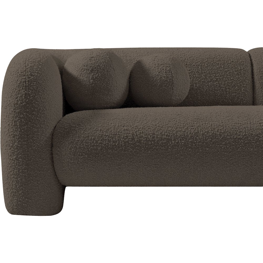Emory Brown Boucle Fabric Loveseat. Picture 13