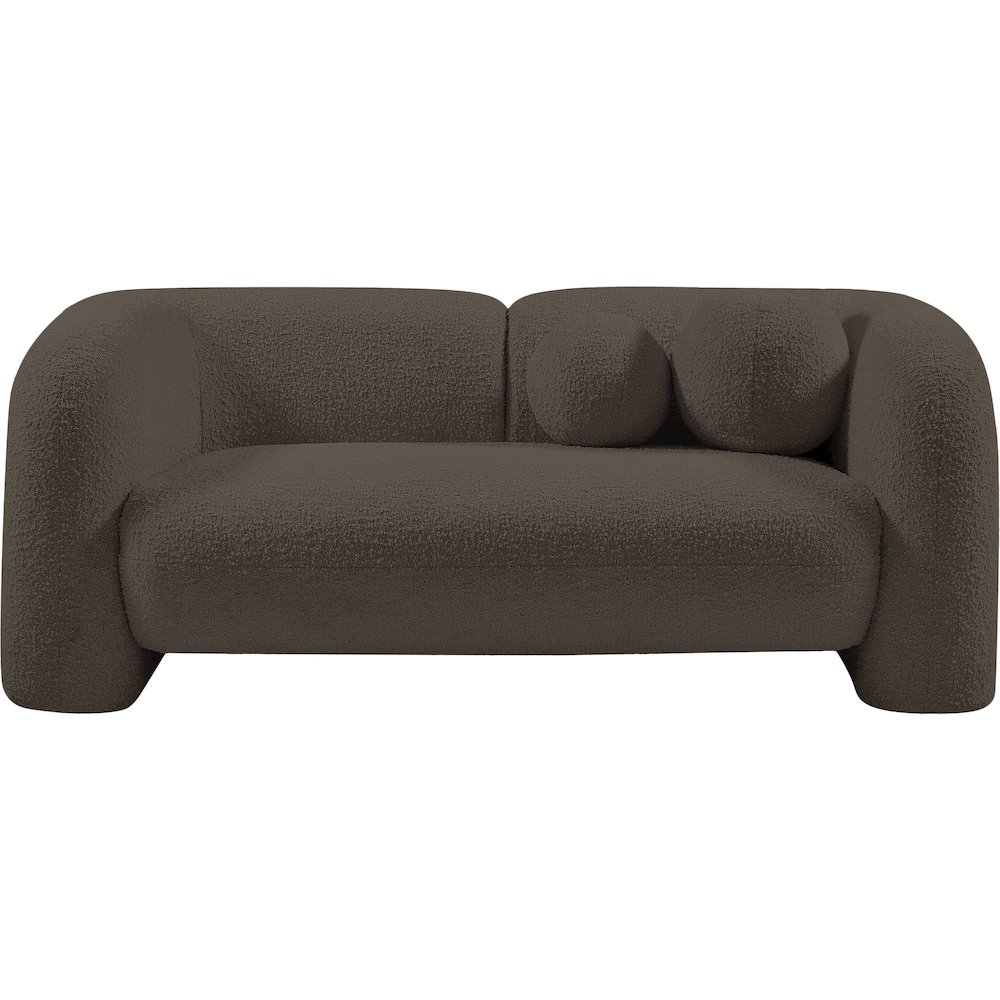 Emory Brown Boucle Fabric Loveseat. Picture 4