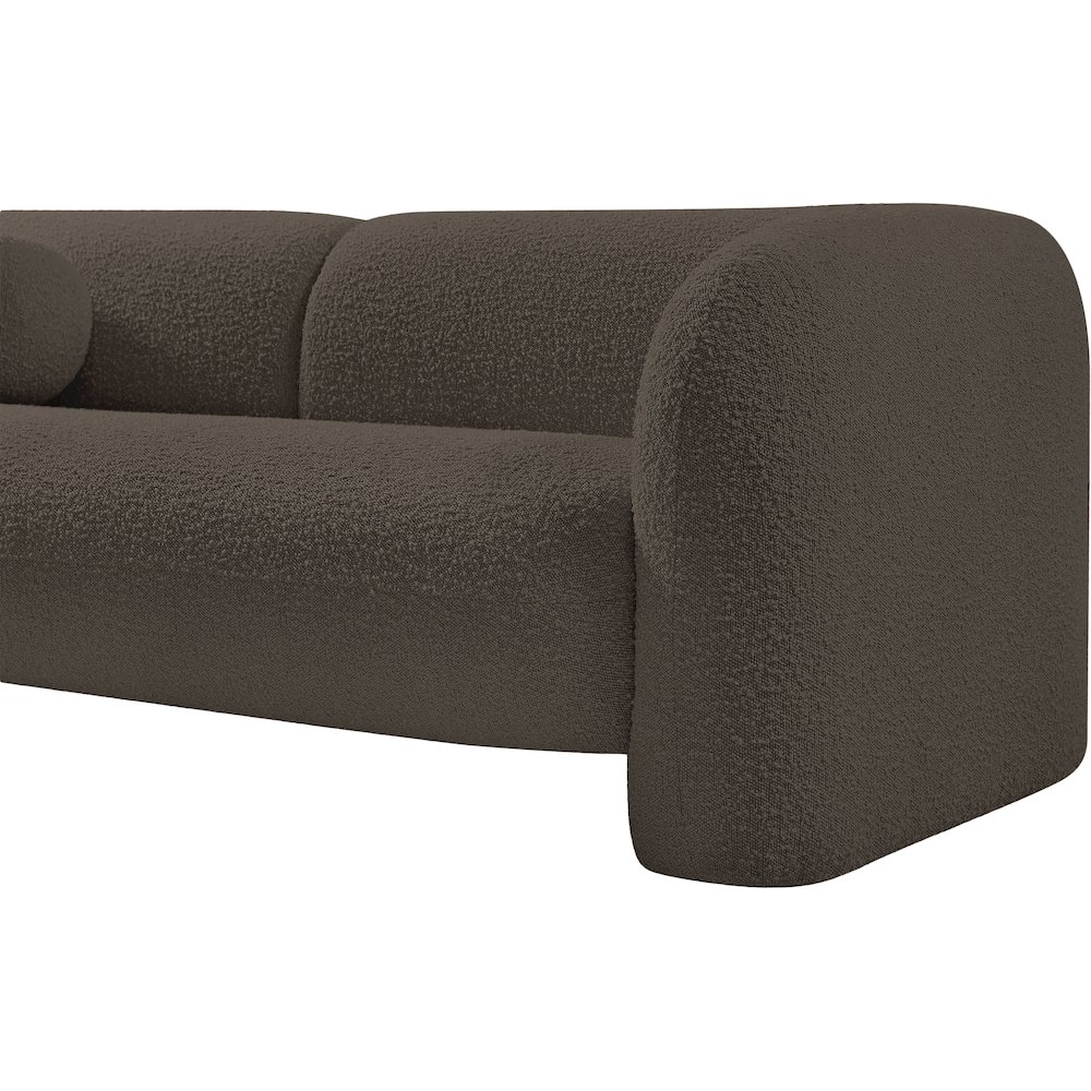 Emory Brown Boucle Fabric Loveseat. Picture 8