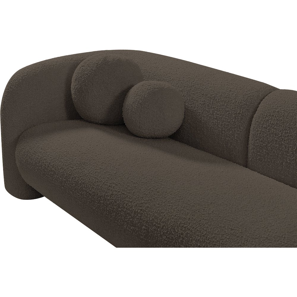 Emory Brown Boucle Fabric Loveseat. Picture 9