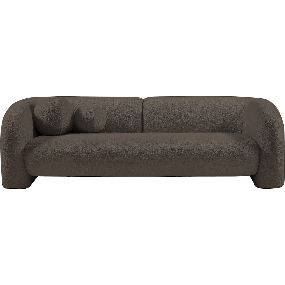 Emory Brown Boucle Fabric Sofa. Picture 4