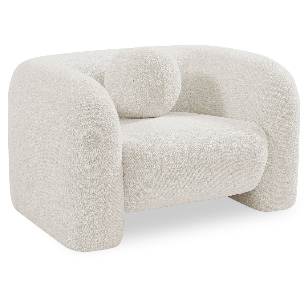 Emory Cream Boucle Fabric Chair. Picture 1