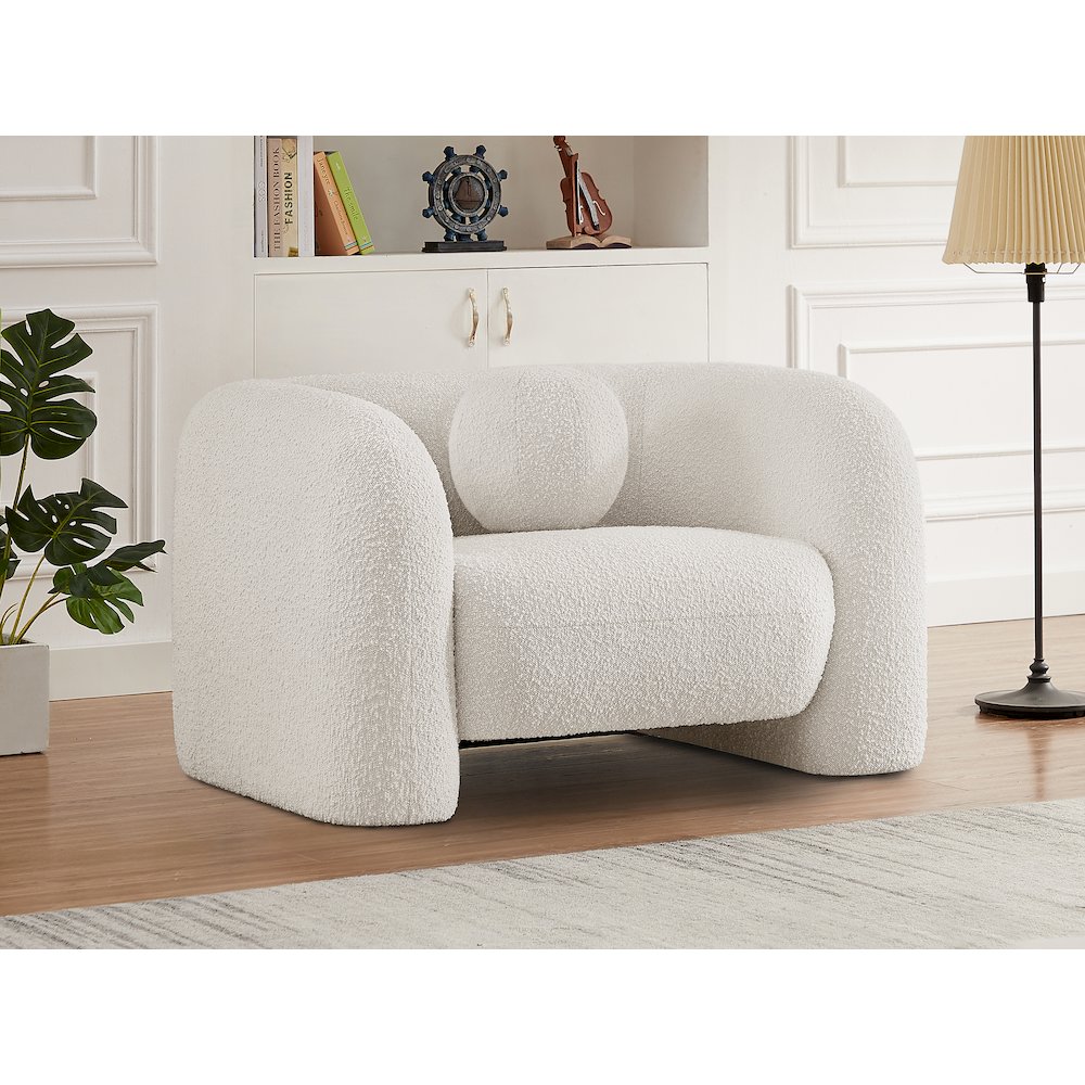 Emory Cream Boucle Fabric Chair. Picture 2