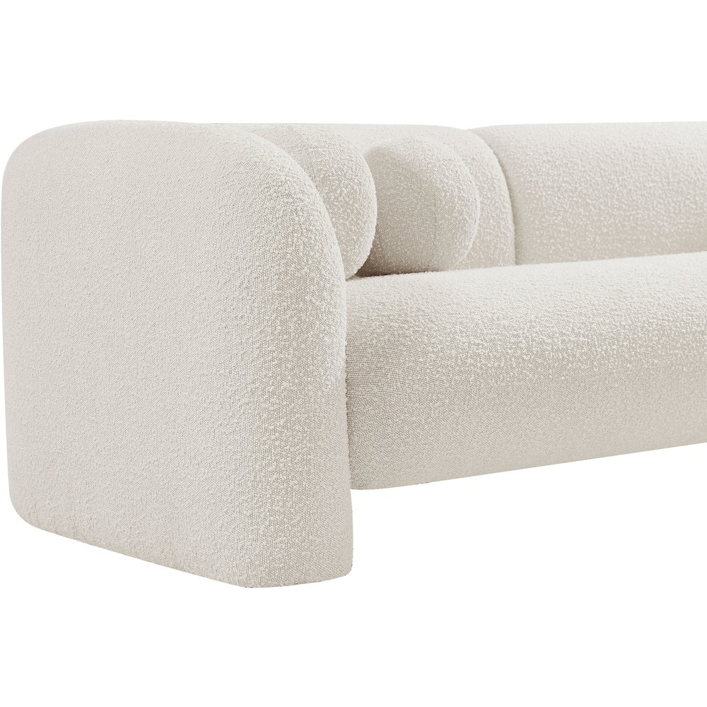 Emory Cream Boucle Fabric Loveseat. Picture 11