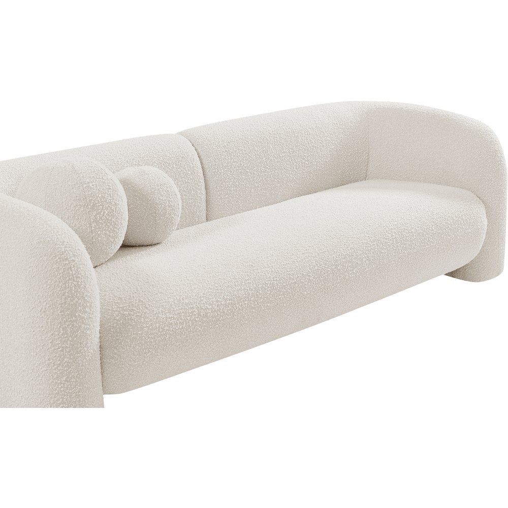 Emory Cream Boucle Fabric Loveseat. Picture 12