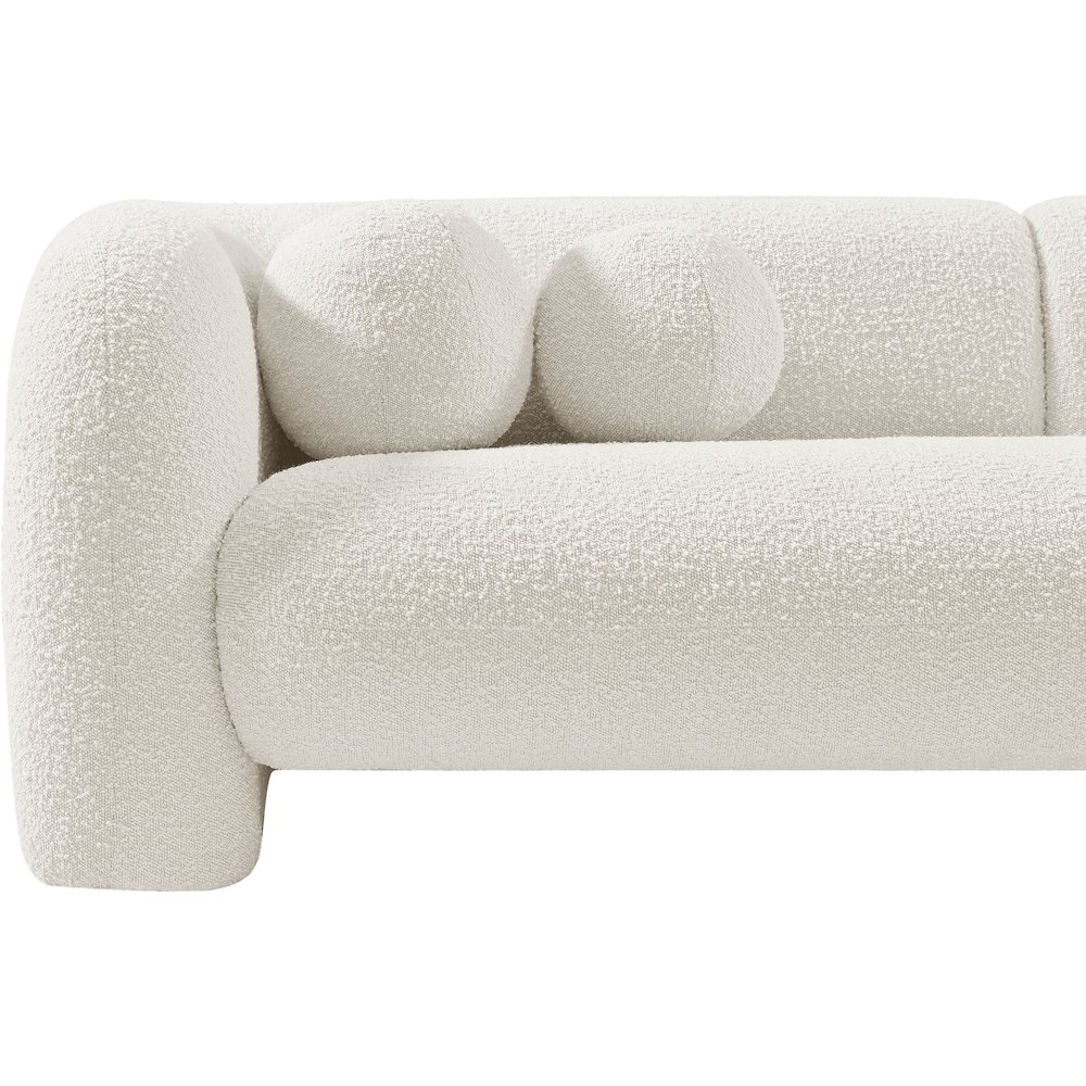 Emory Cream Boucle Fabric Loveseat. Picture 13