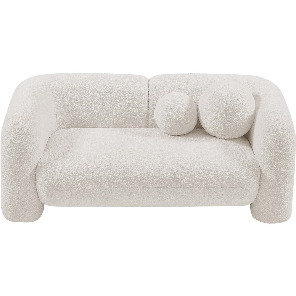 Emory Cream Boucle Fabric Loveseat. Picture 5