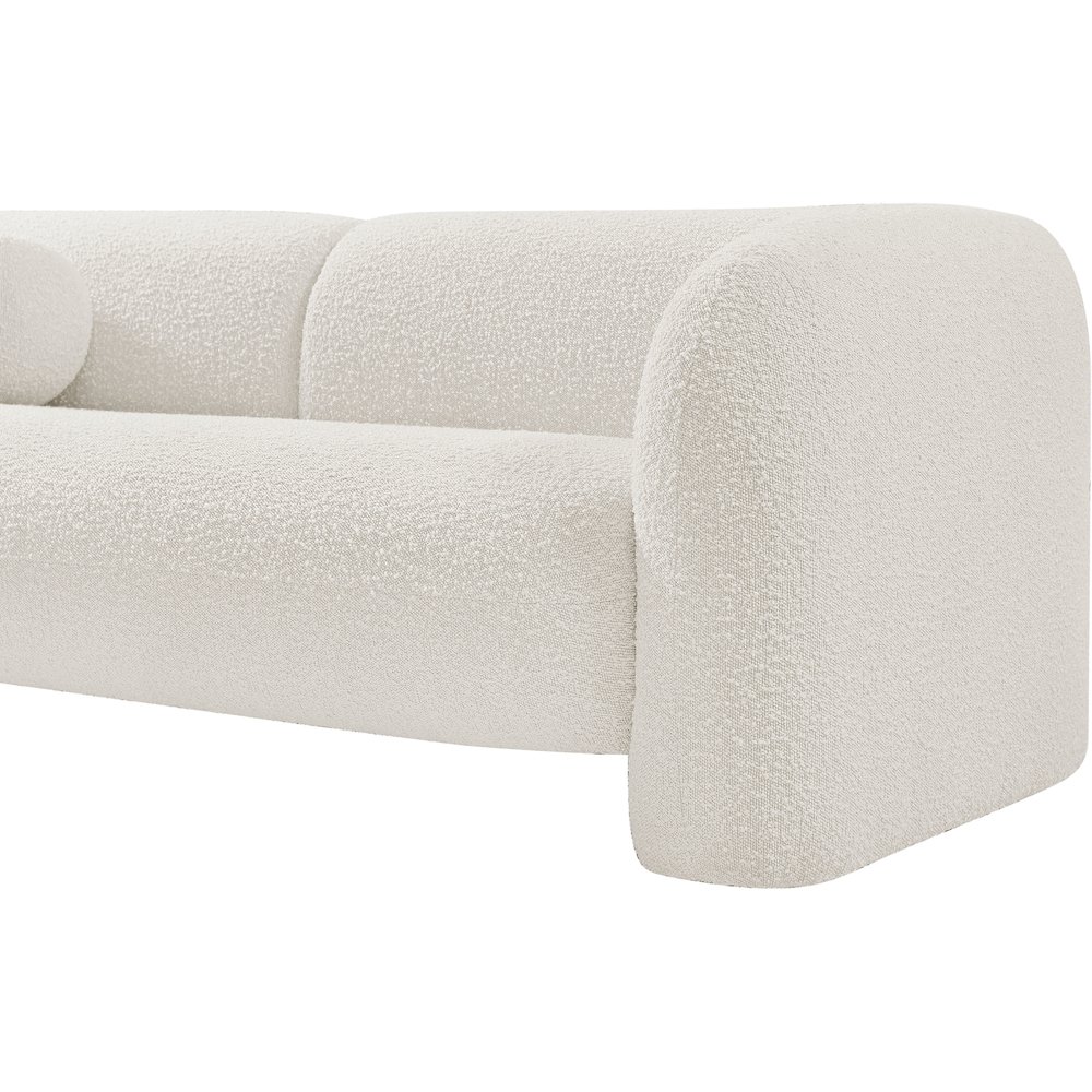 Emory Cream Boucle Fabric Loveseat. Picture 8