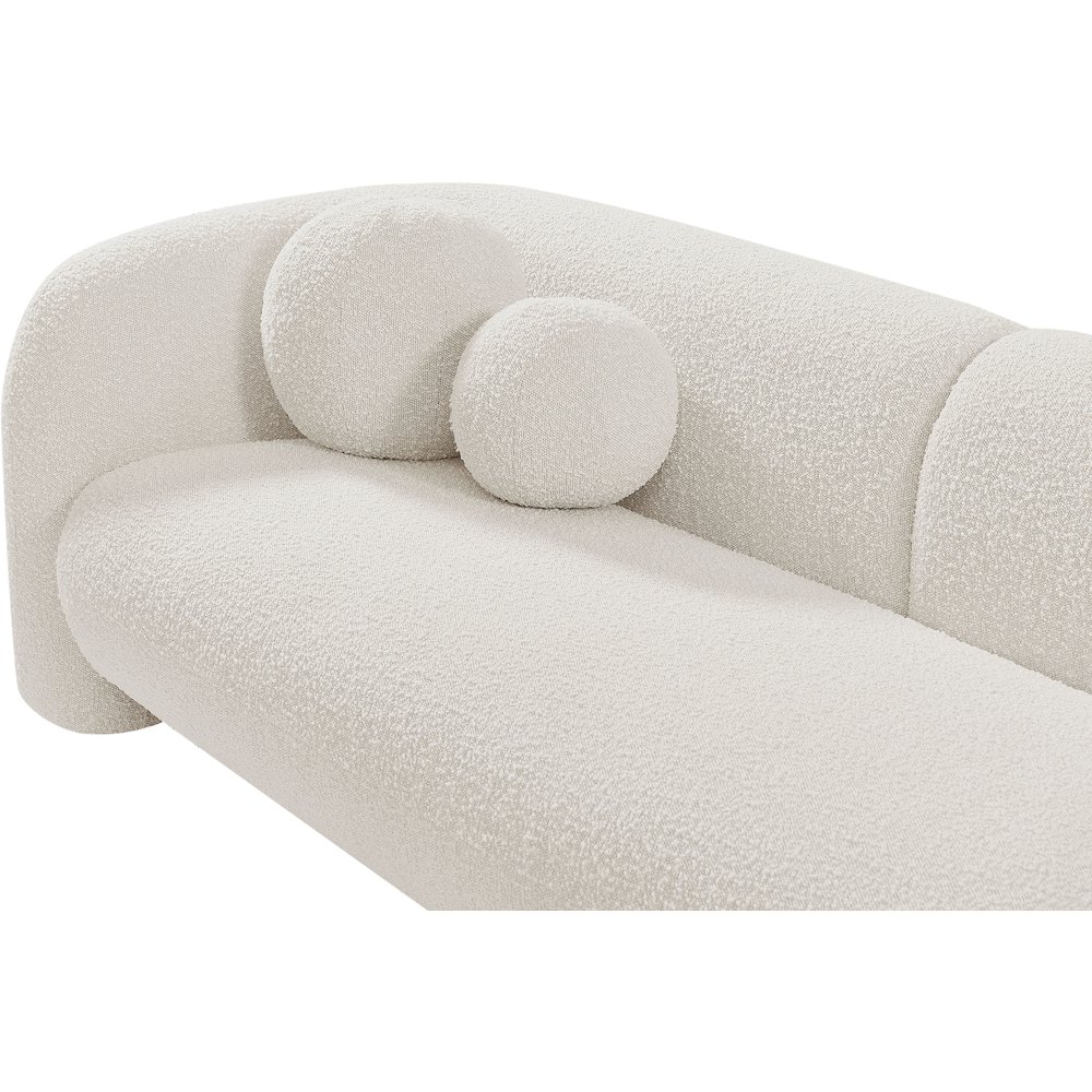 Emory Cream Boucle Fabric Loveseat. Picture 9