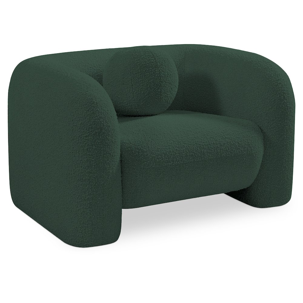 Emory Green Boucle Fabric Chair. Picture 1