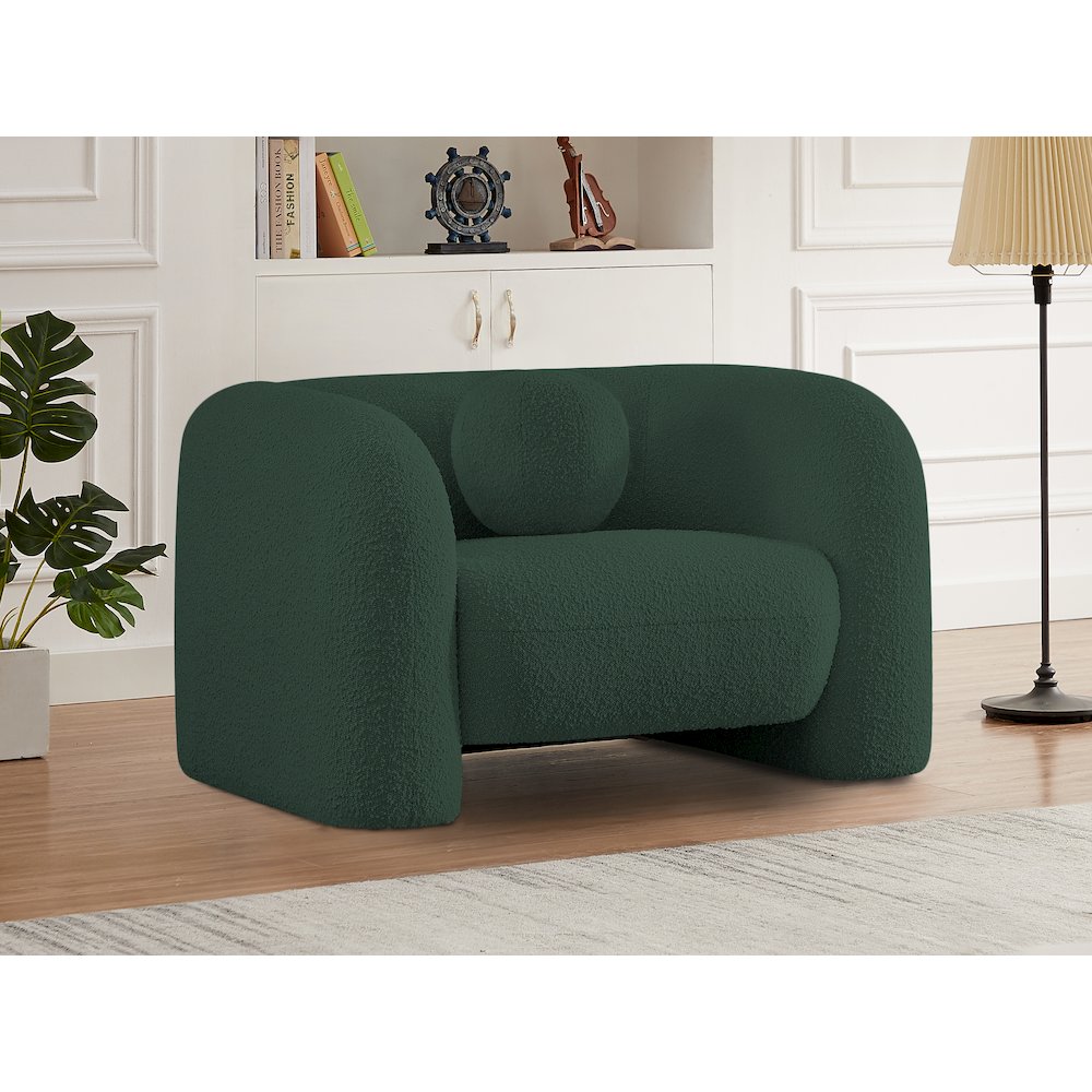 Emory Green Boucle Fabric Chair. Picture 2