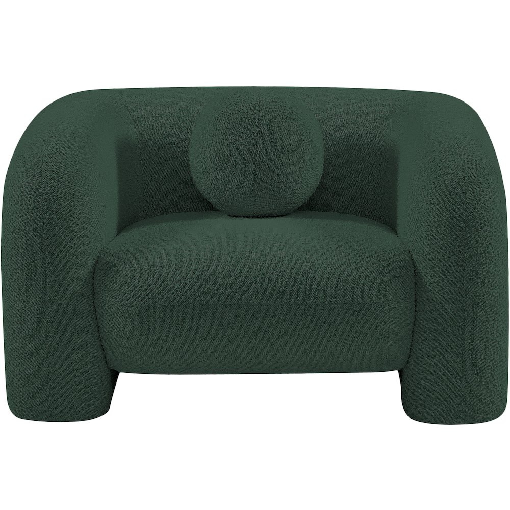 Emory Green Boucle Fabric Chair. Picture 4