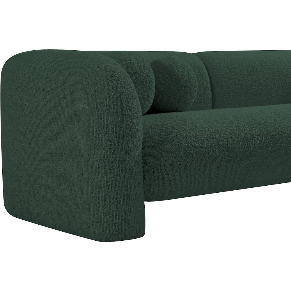 Emory Green Boucle Fabric Loveseat. Picture 11
