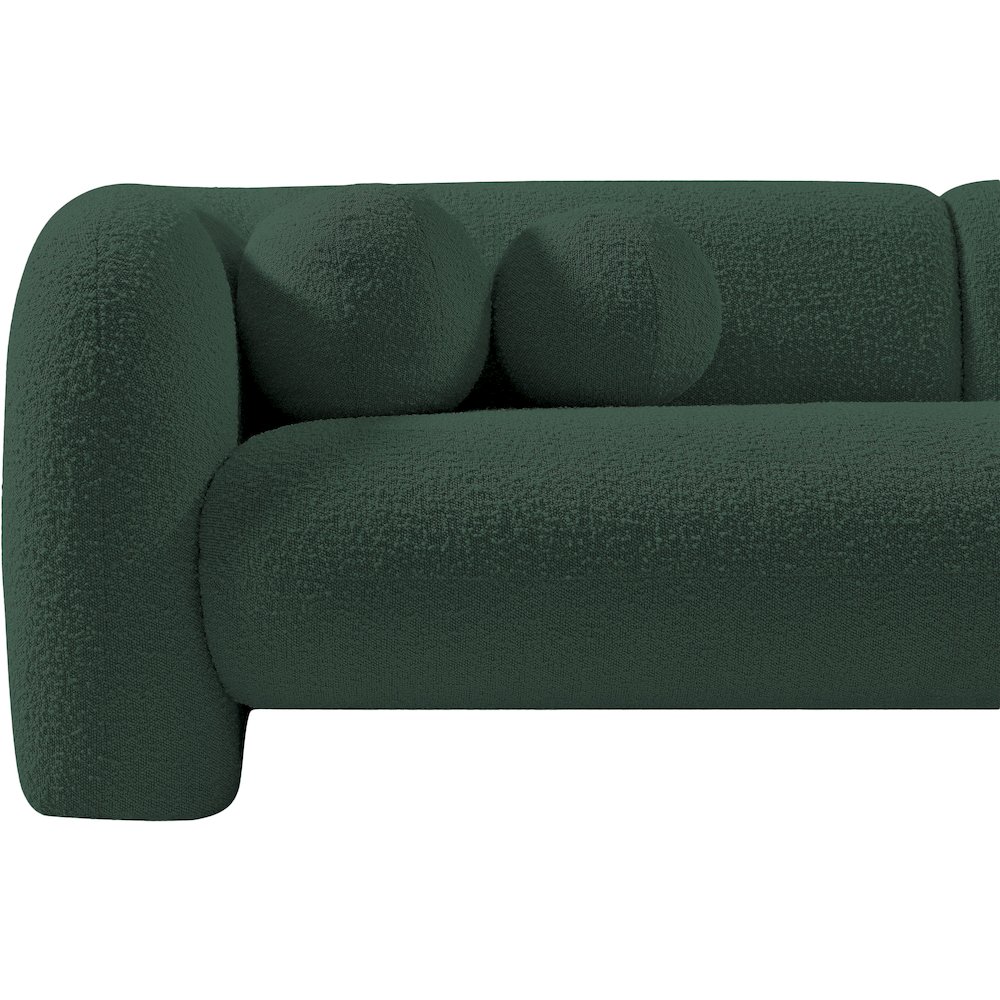 Emory Green Boucle Fabric Loveseat. Picture 13