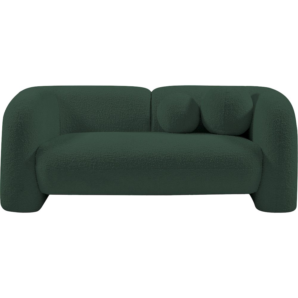 Emory Green Boucle Fabric Loveseat. Picture 4