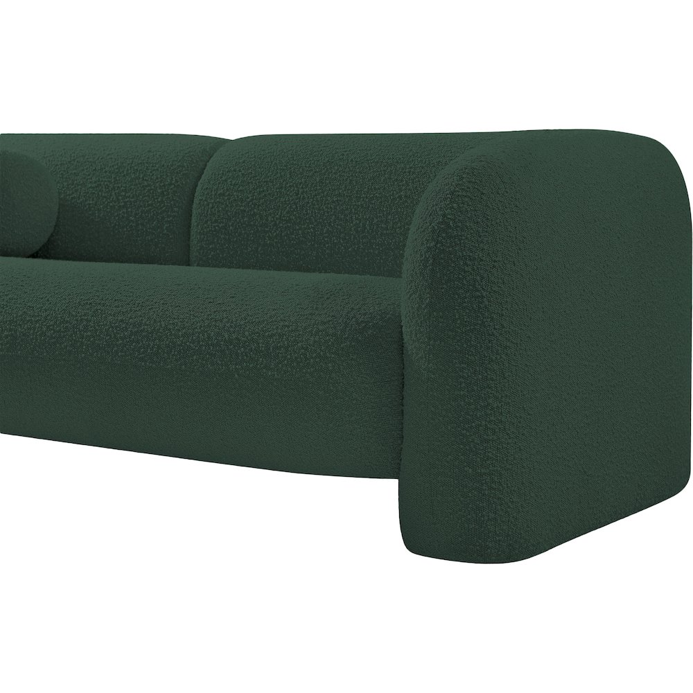 Emory Green Boucle Fabric Loveseat. Picture 8