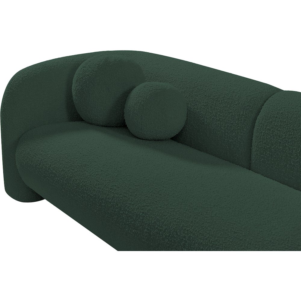 Emory Green Boucle Fabric Loveseat. Picture 9