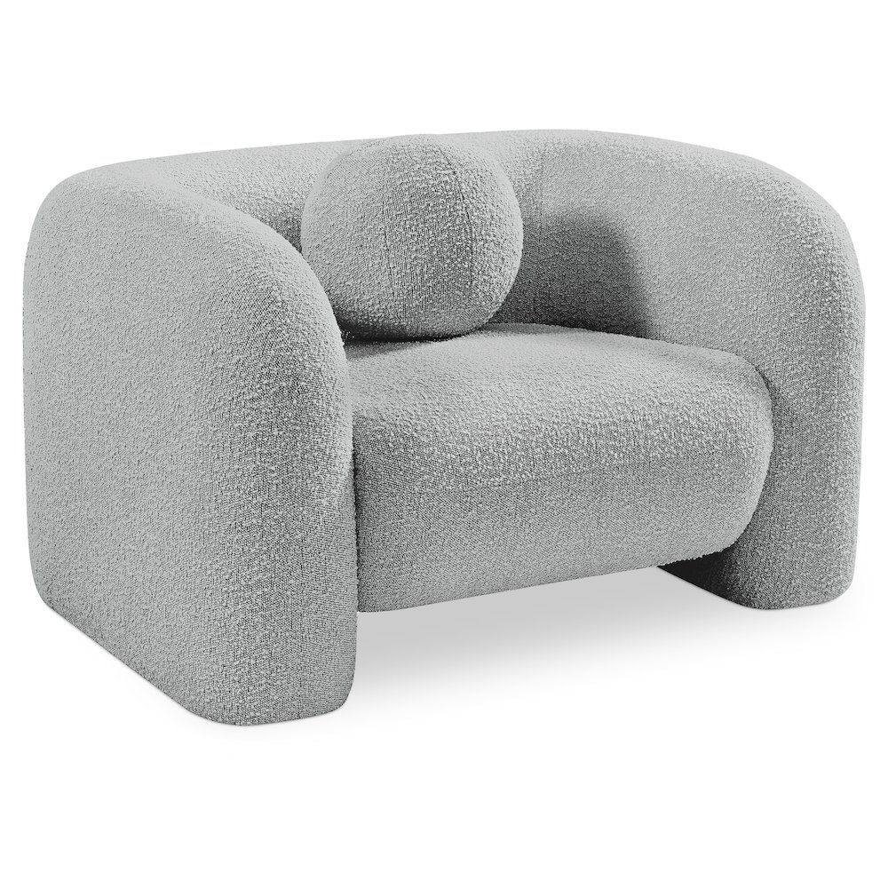 Emory Grey Boucle Fabric Chair. Picture 1