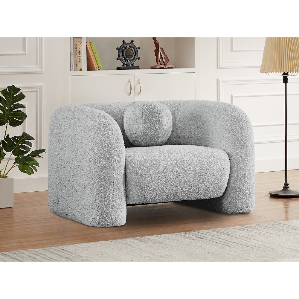 Emory Grey Boucle Fabric Chair. Picture 2