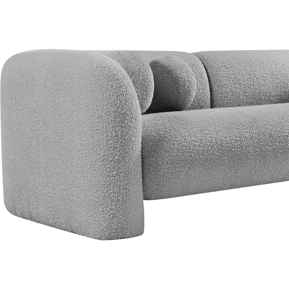 Emory Grey Boucle Fabric Loveseat. Picture 11