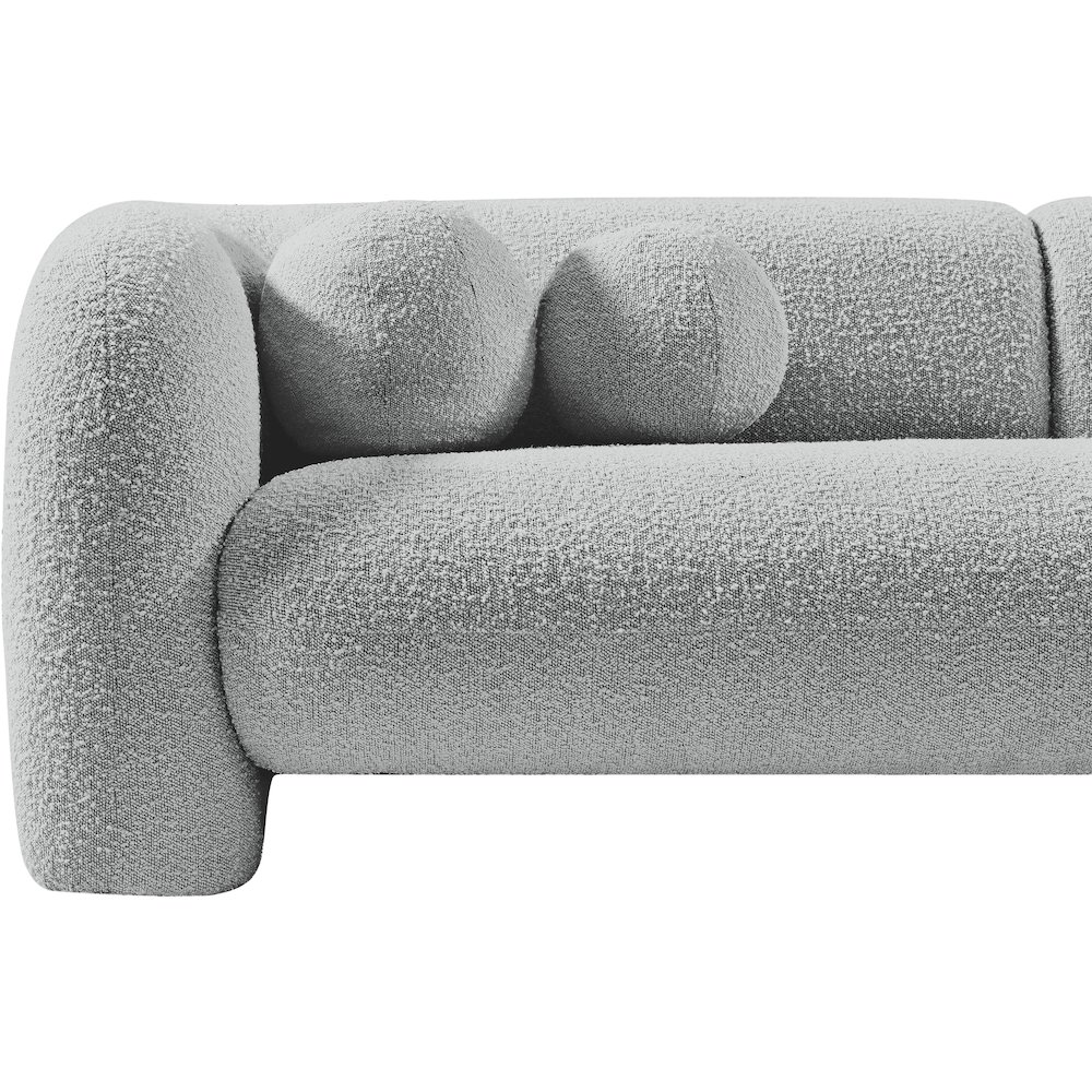 Emory Grey Boucle Fabric Loveseat. Picture 13