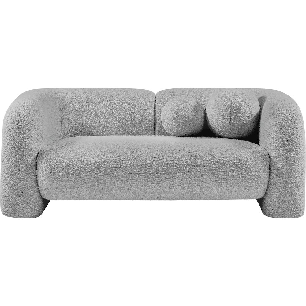 Emory Grey Boucle Fabric Loveseat. Picture 4