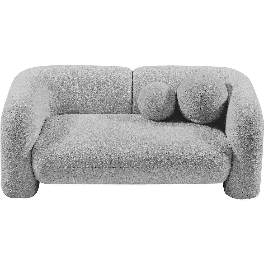 Emory Grey Boucle Fabric Loveseat. Picture 5