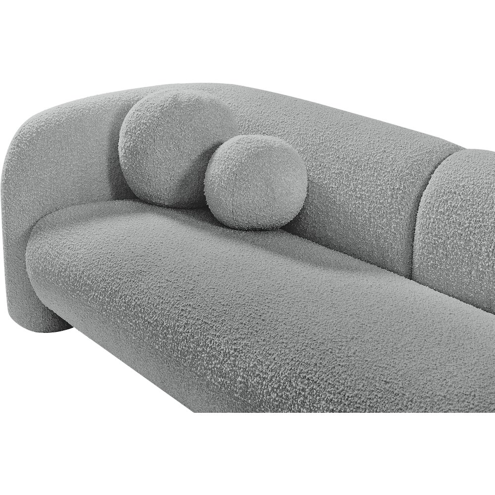 Emory Grey Boucle Fabric Loveseat. Picture 9