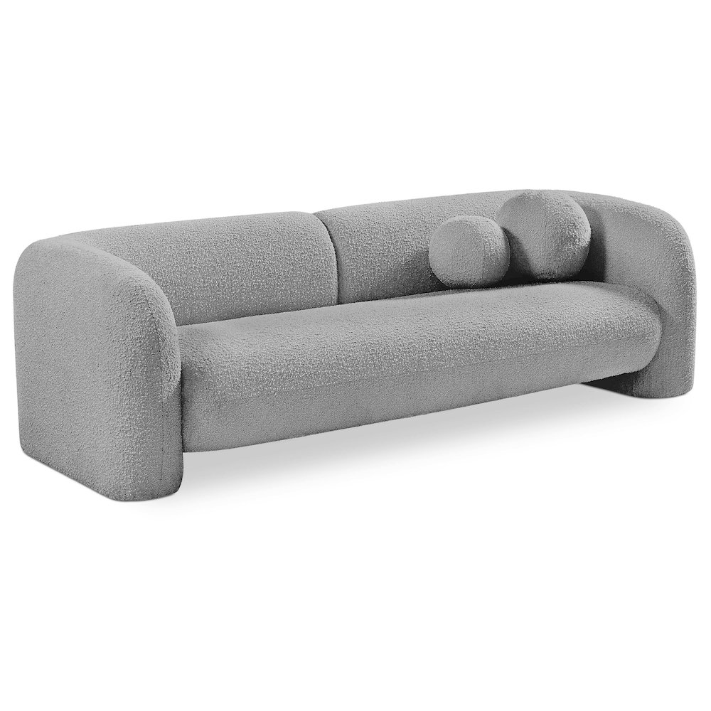 Emory Grey Boucle Fabric Sofa. Picture 1