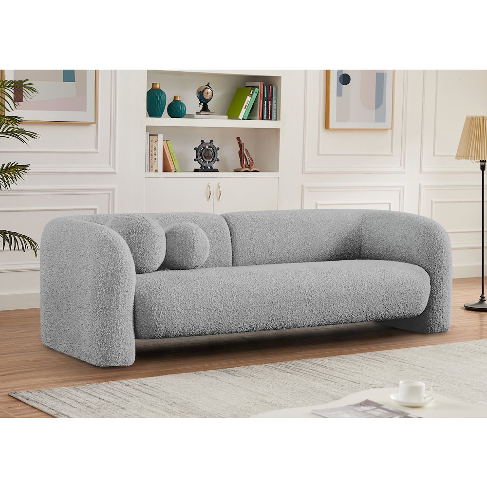Emory Grey Boucle Fabric Sofa. Picture 2