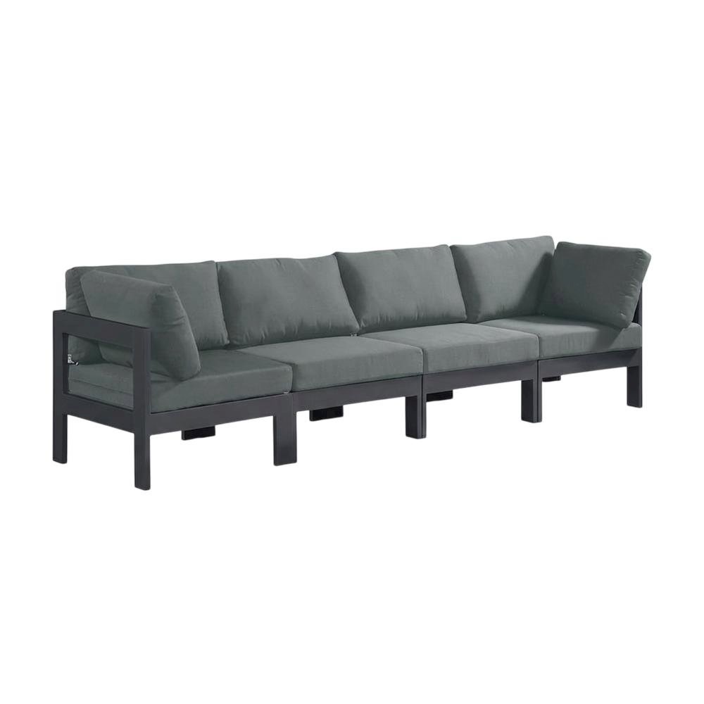 Gray Fabric Outdoor Modular Sofa With Contemporary Style And Cushioned Seating. Picture 1