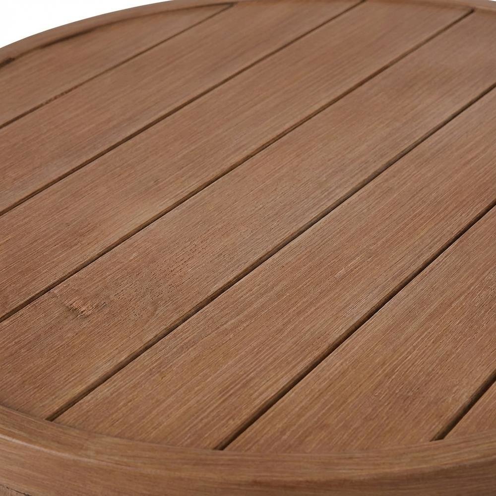 Aluminum Frame Outdoor End Table With Teak Wood Look Finish For Patio Use. Picture 5