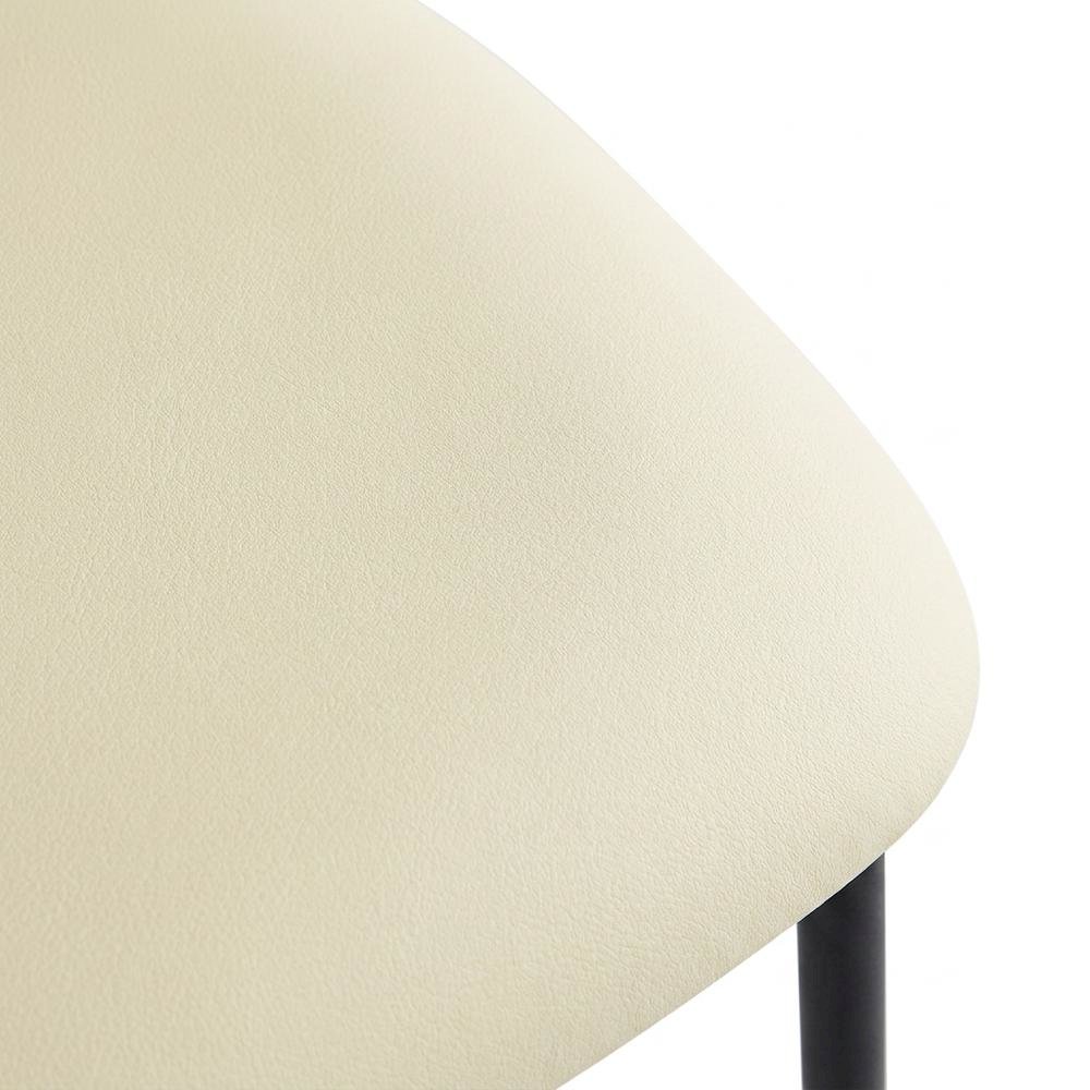 Vegan Leather Counter Stools with Back, Kitchen Island, Cream, Set of 2. Picture 6