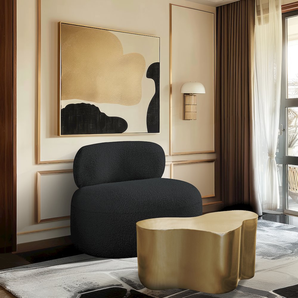 Venti Black Boucle Fabric Chair. Picture 2