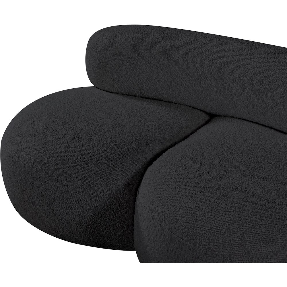 Venti Black Boucle Fabric Loveseat. Picture 10
