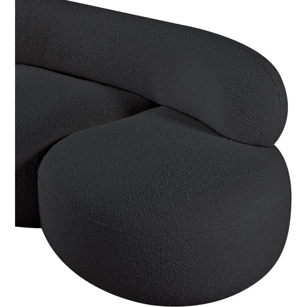 Venti Black Boucle Fabric Loveseat. Picture 12