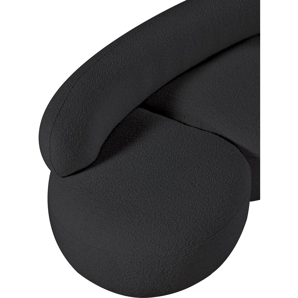 Venti Black Boucle Fabric Loveseat. Picture 13