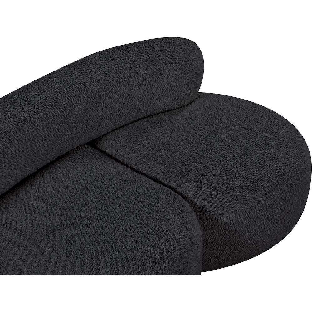 Venti Black Boucle Fabric Loveseat. Picture 14