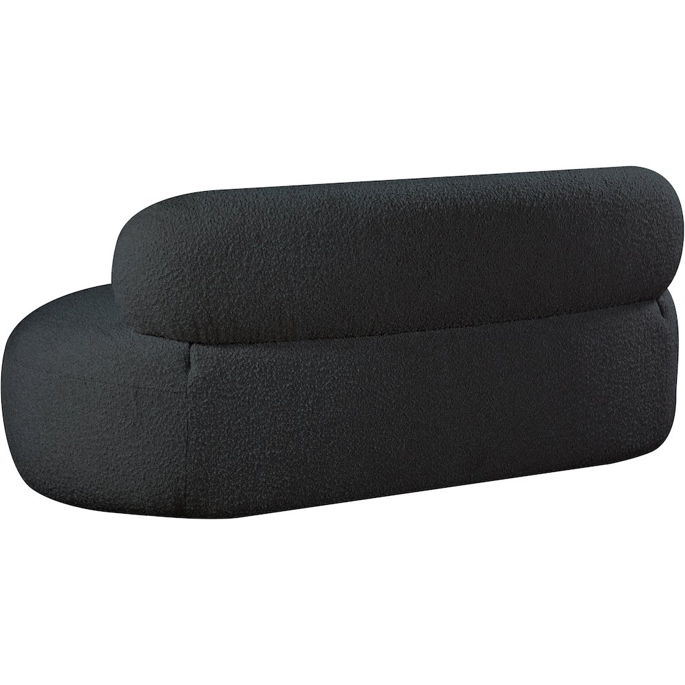 Venti Black Boucle Fabric Loveseat. Picture 4