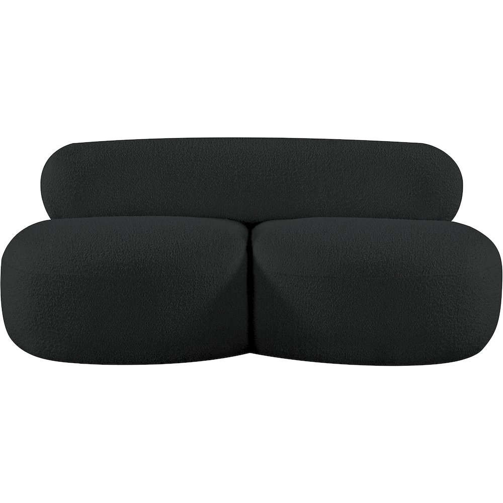 Venti Black Boucle Fabric Loveseat. Picture 5