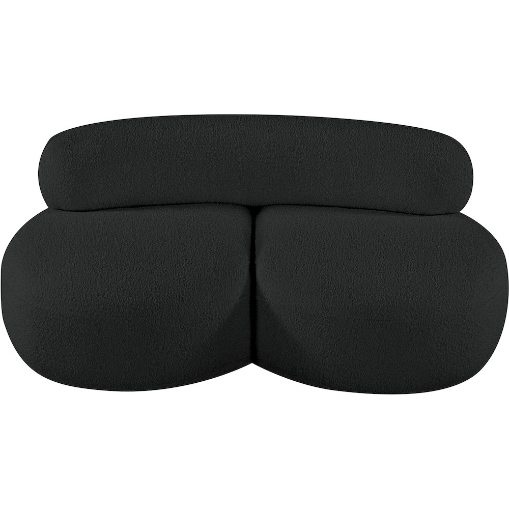 Venti Black Boucle Fabric Loveseat. Picture 6