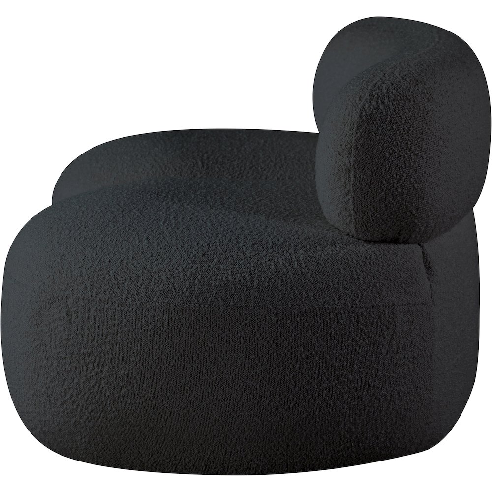 Venti Black Boucle Fabric Loveseat. Picture 7