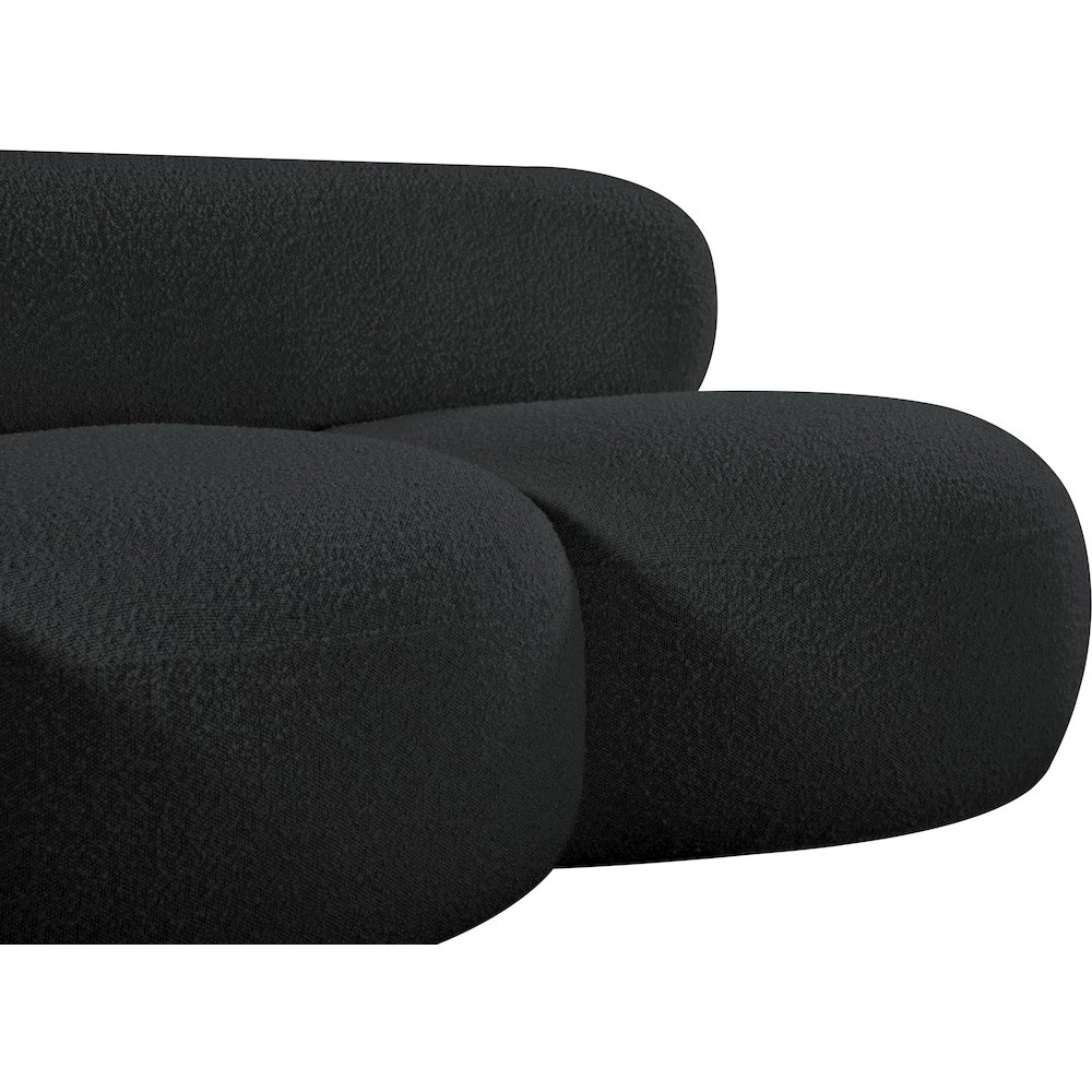 Venti Black Boucle Fabric Loveseat. Picture 9