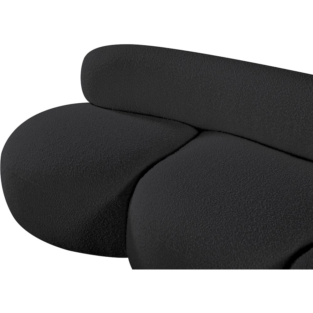 Venti Black Boucle Fabric Sofa. Picture 10
