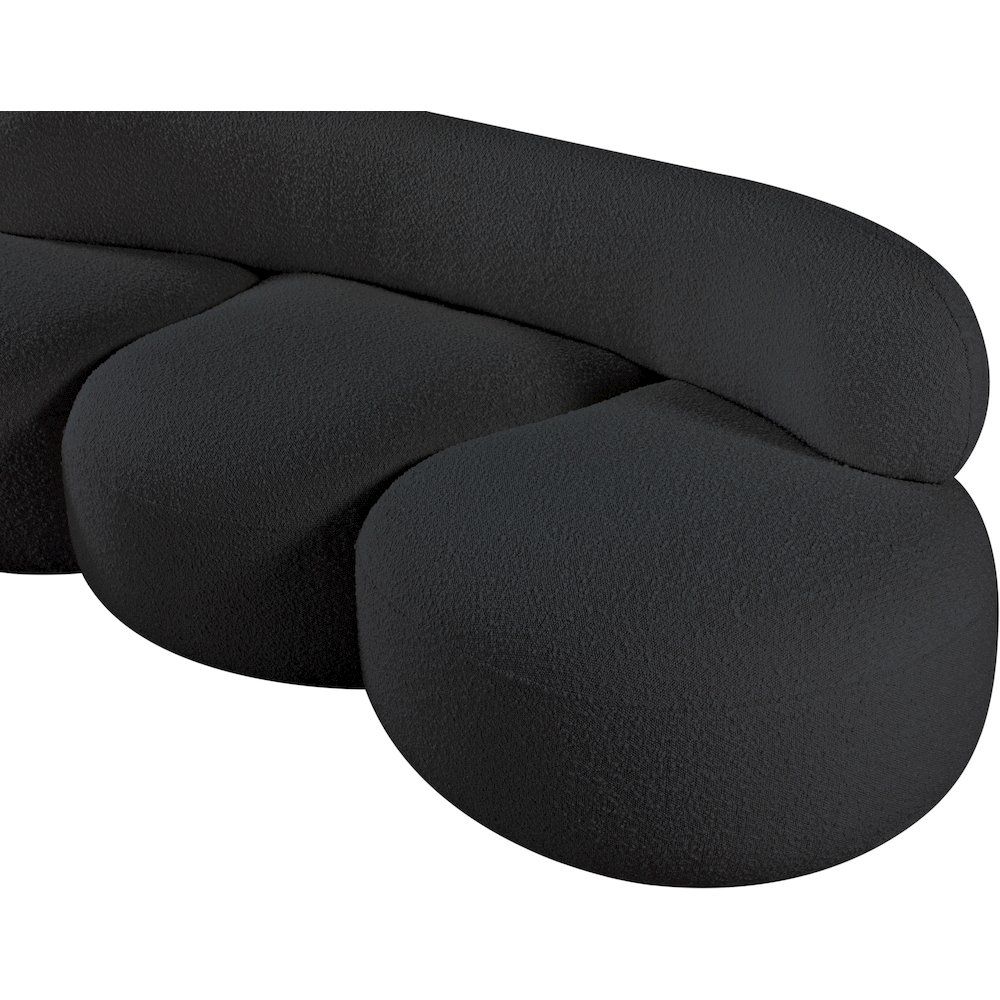 Venti Black Boucle Fabric Sofa. Picture 12