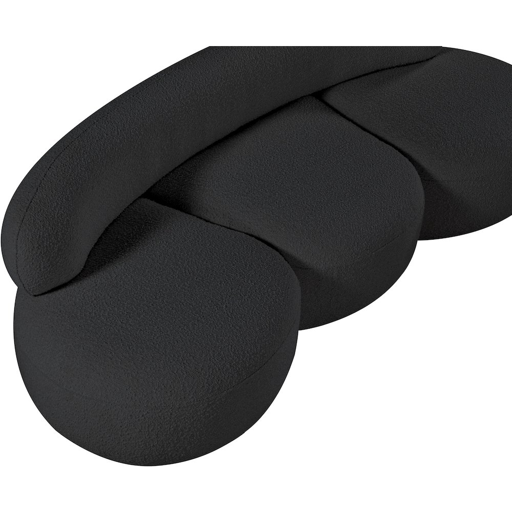 Venti Black Boucle Fabric Sofa. Picture 13