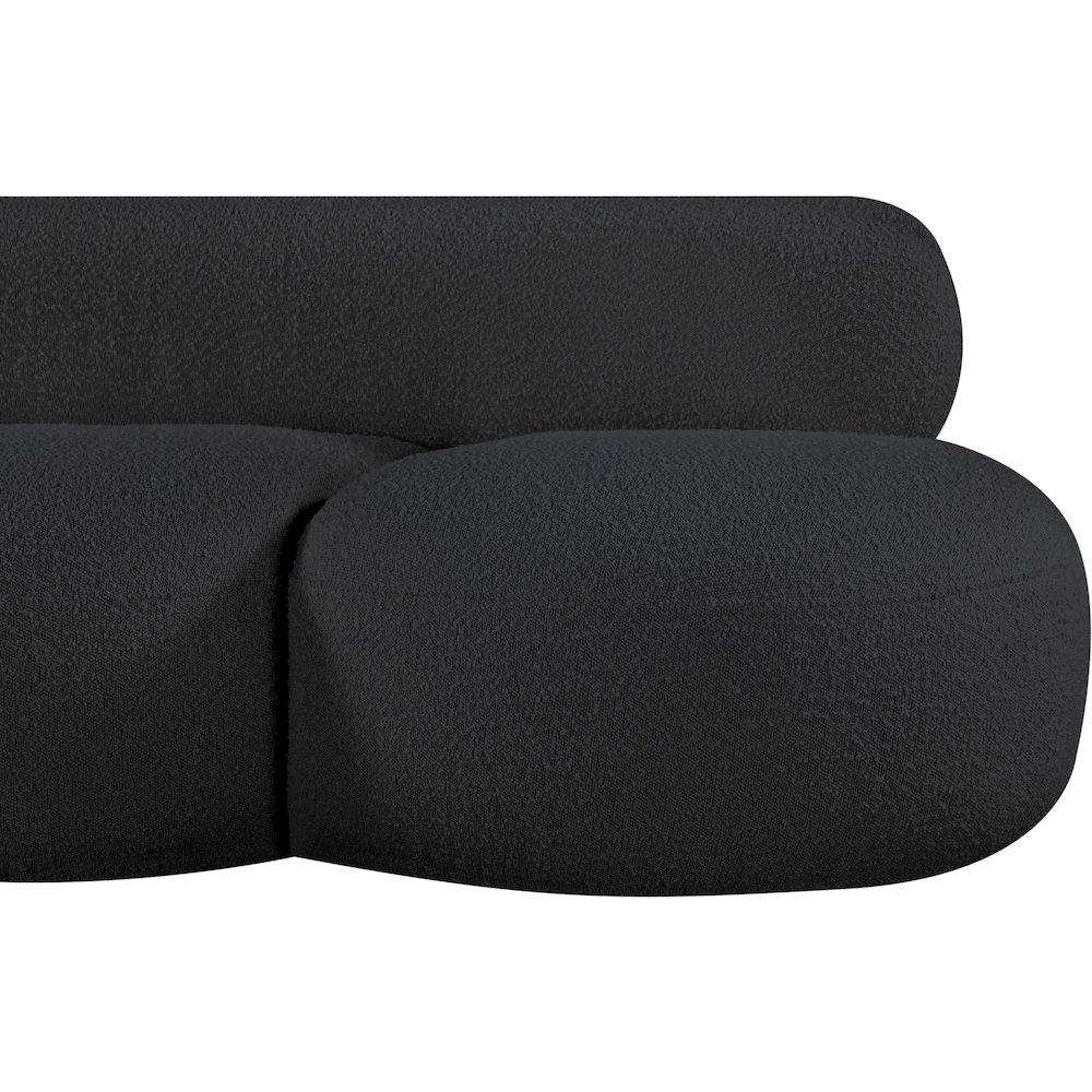 Venti Black Boucle Fabric Sofa. Picture 8
