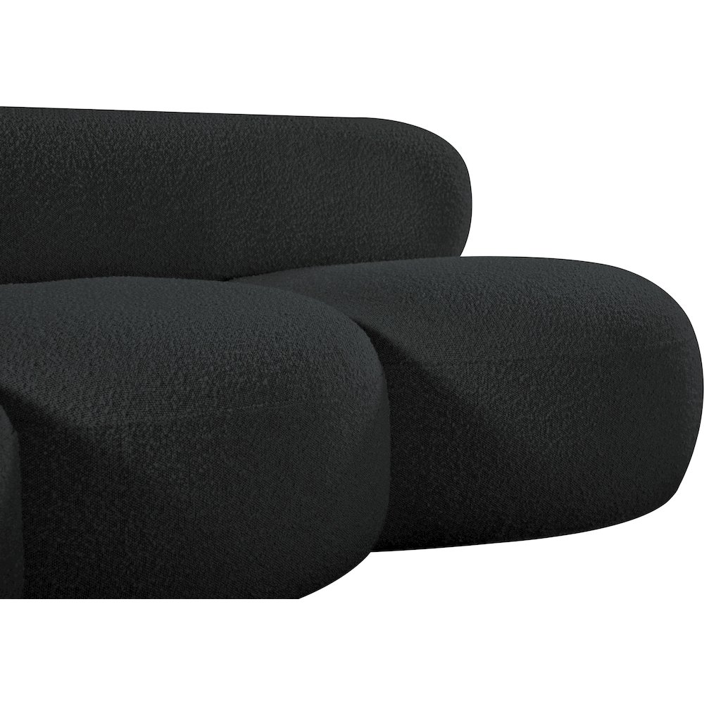 Venti Black Boucle Fabric Sofa. Picture 9